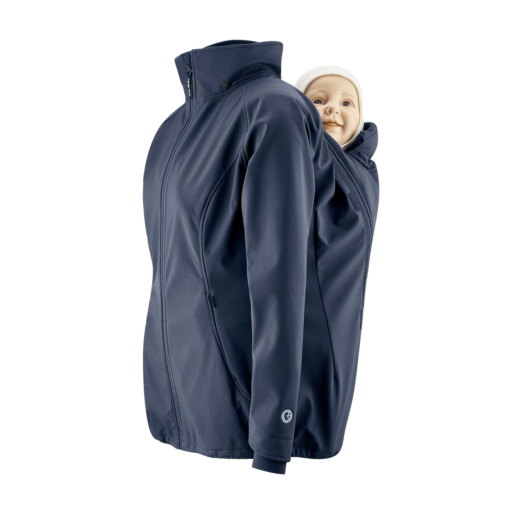 Wetterfeste Tragejacke für Frauen zum Babytragen auf dem Rücken, vorne und die Schwangerschaft von mamalila - Navy Blau