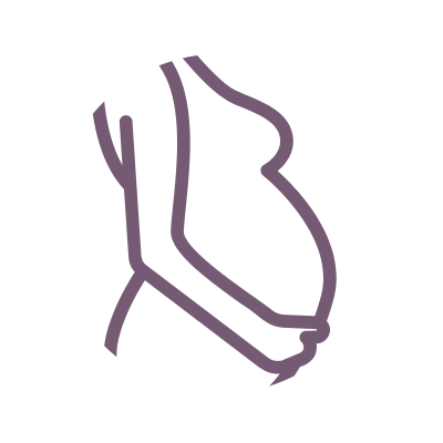 Symbolhafte Darstellung einer schwangeren Frau, die ihren Bauch hält