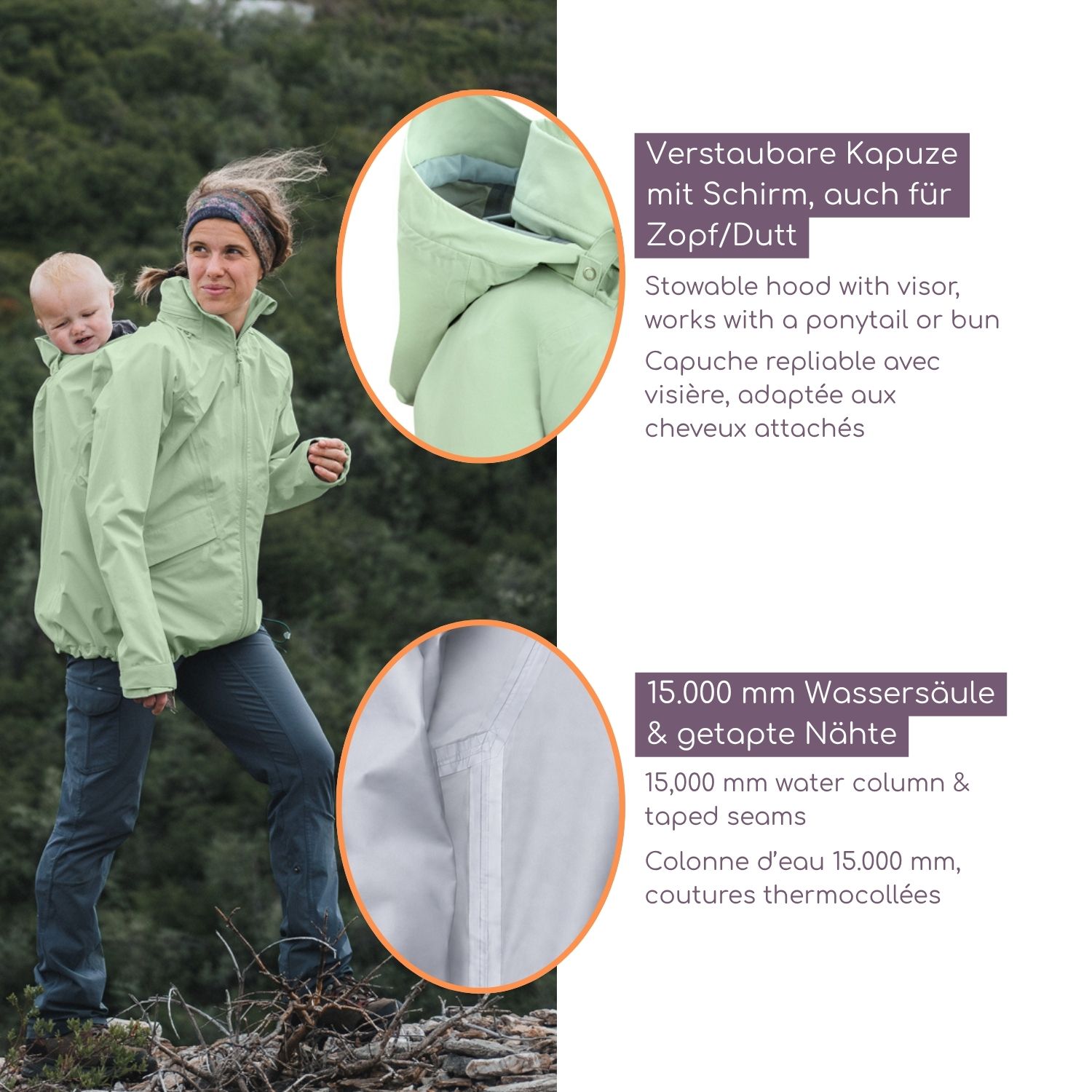 Veste de portage outdoor Explorer menthe S