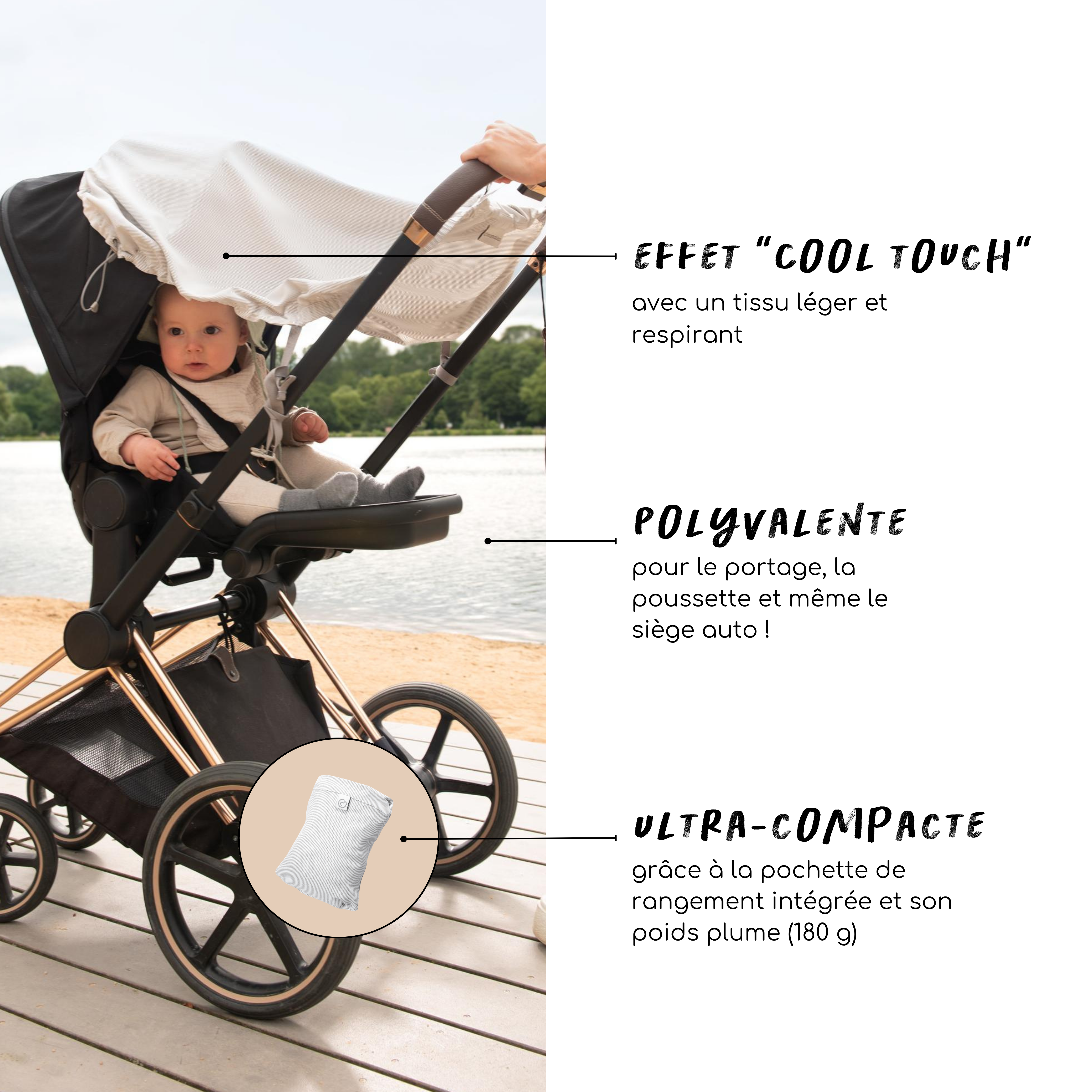 Effet cool touch sur la peau, une grande polyvalence et ultra-compacte