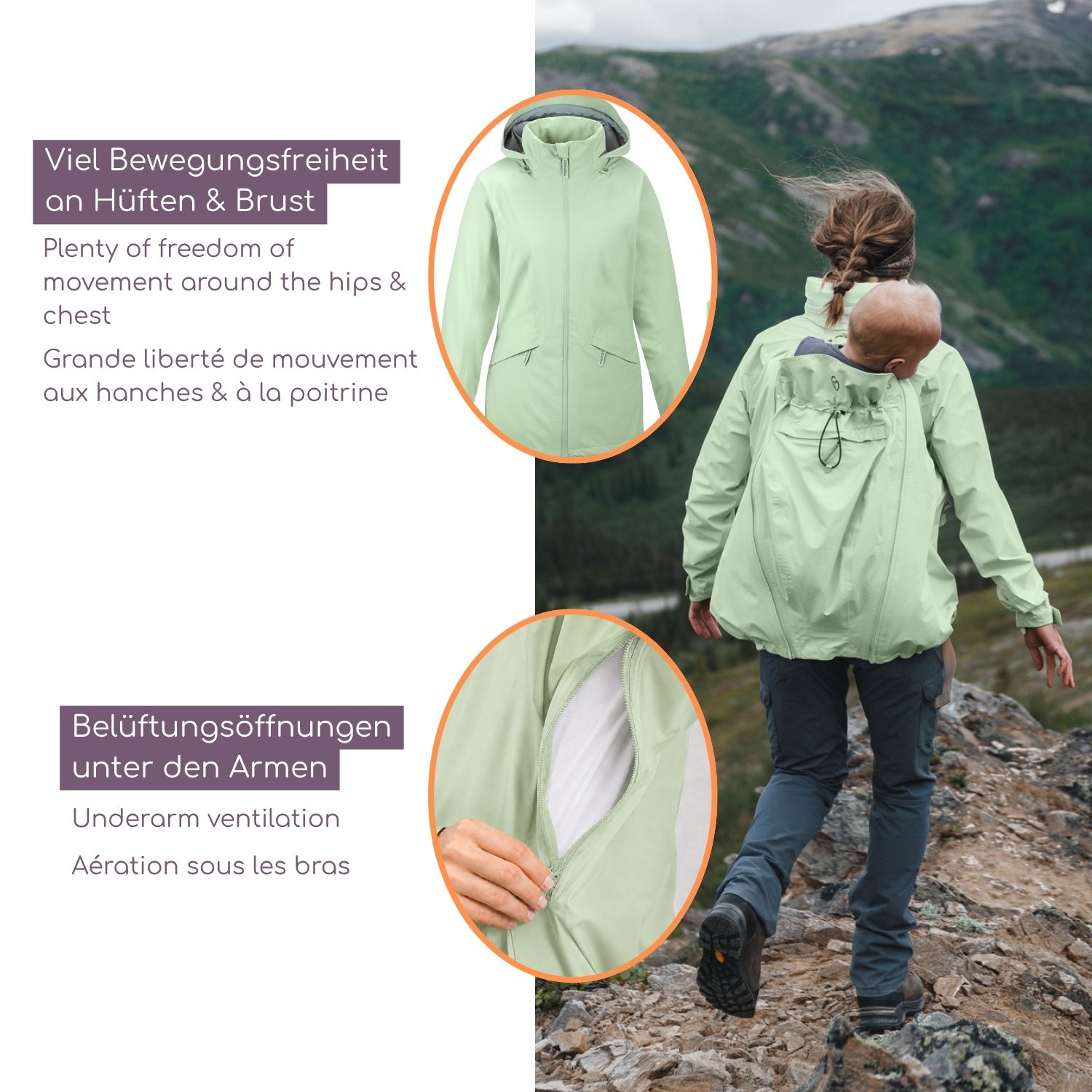 Veste de portage outdoor Explorer menthe S