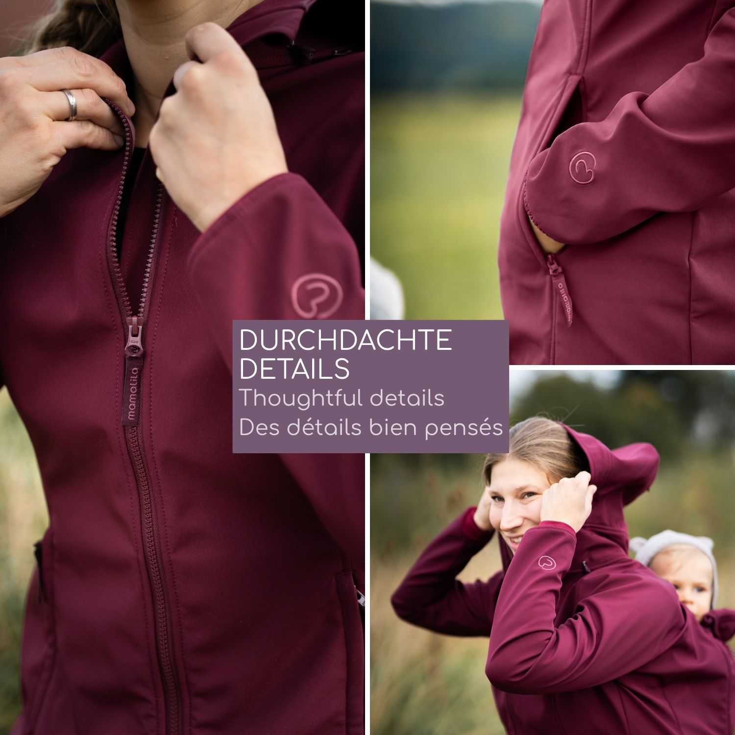 Veste de portage en softshell Allrounder fit burgundy S