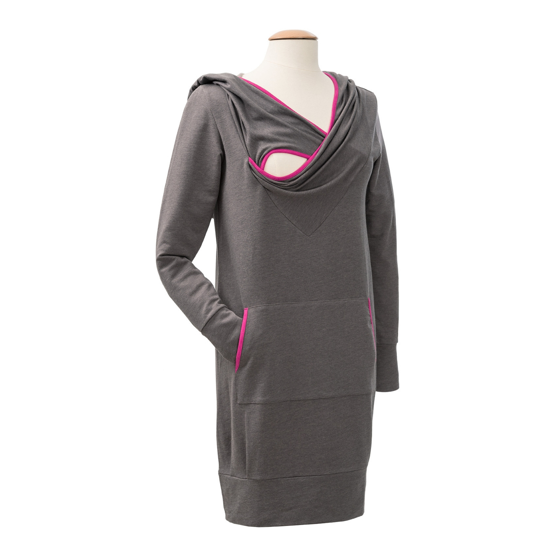 Stillkleid "Mia" taupe/himbeere S