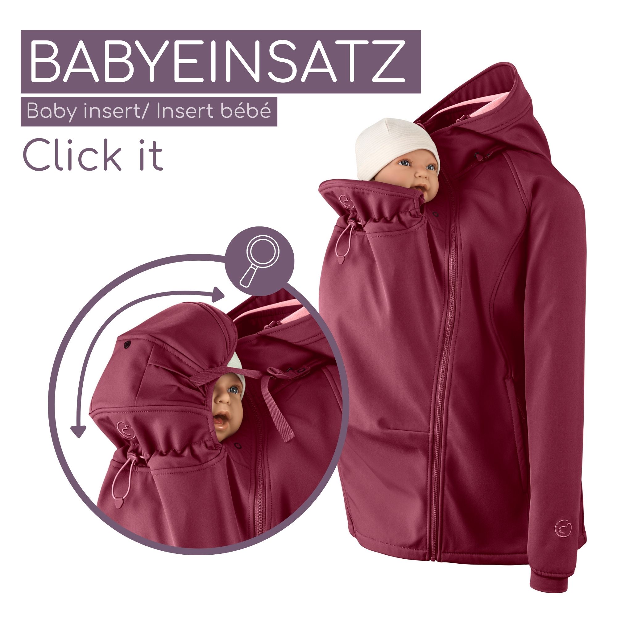 Veste de portage en softshell Allrounder fit burgundy S
