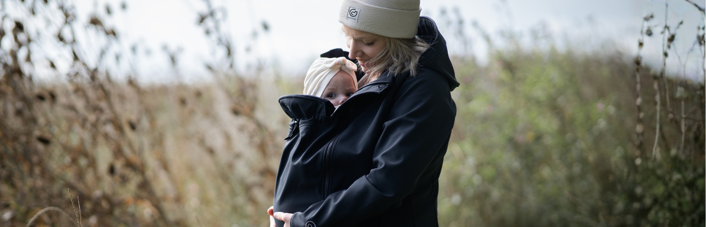 Veste Portage 3-en-1 Maman Bébé – Sweat Kangourou Polaire Avec Insert Amovible (Noir XL)
